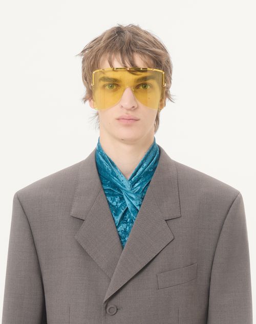 Valentino - Valentino Single-breasted Jacket In Diagonal Melange Wool With Knot Detail - Dark Grey - Man - Coats And Blazers