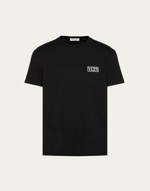 Valentino - T-shirt En Coton Avec Vltn Tag - Noir - Homme - Homme