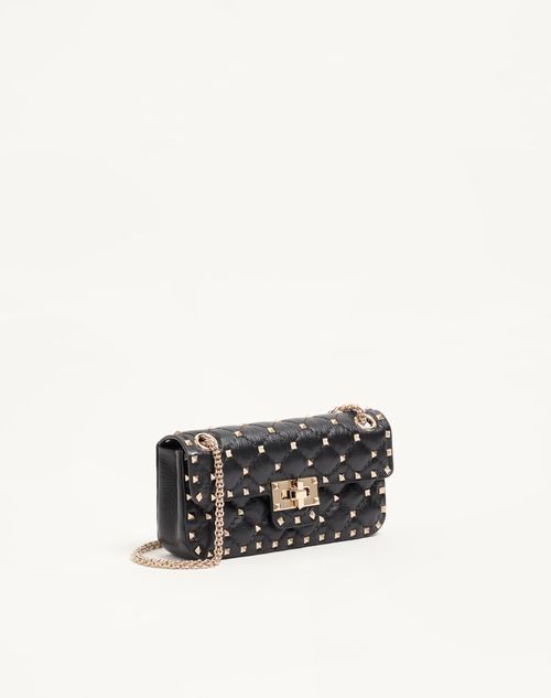 Valentino Garavani - Valentino Garavani Rockstud Spike Small Shoulder Bag In Kidskin - Black - Woman - Shoulder Bags