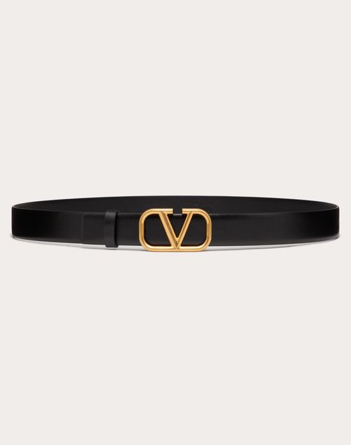 Vlogo Signature Calfskin Belt for Man in Saddle Brown