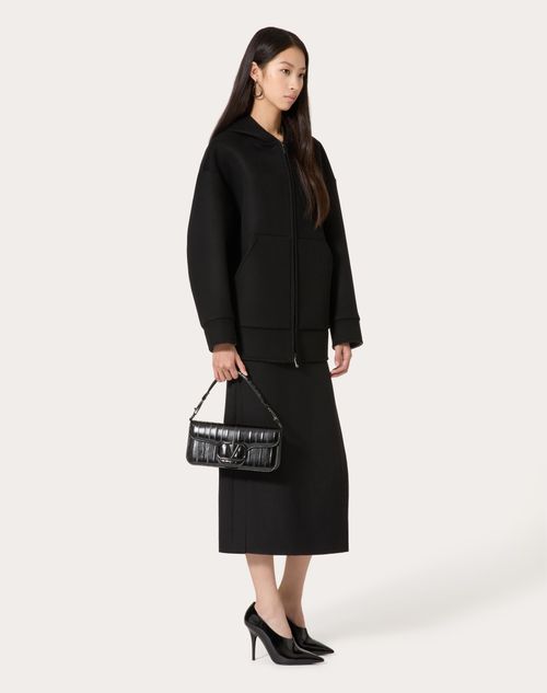 Valentino - Compact Drap Peacoat - Black - Woman - Ready To Wear