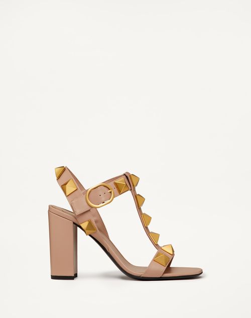 Valentino Garavani - Sandales Roman Stud En Cuir De Veau. Talon : 90 mm - Rose Cannelle - Femme - Roman Stud Sandals - Shoes