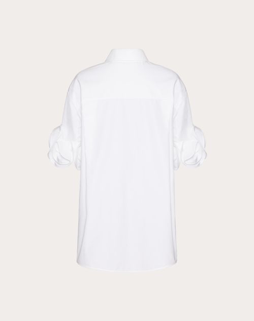 Valentino - Blusa De Compact Popeline - Blanco - Mujer - Camisas Y Tops