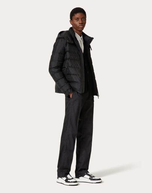 Valentino - Nylon Down Jacket With Toile Iconographe Pattern - Black - Man - Winter Shop