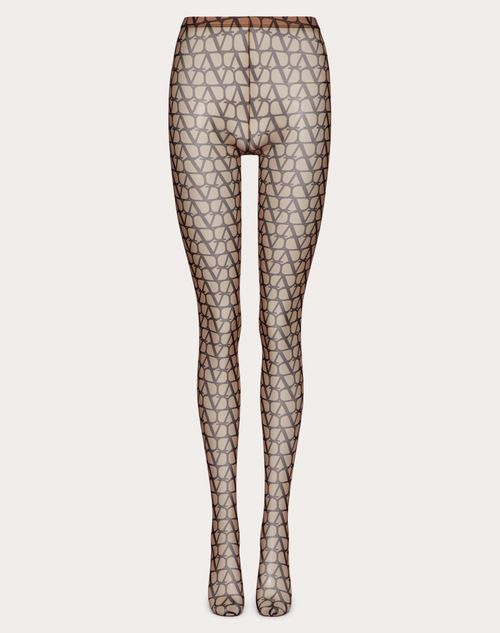 Valentino - Toile Iconographe Tulle Tights - Beige/black - Woman - Soft Accessories