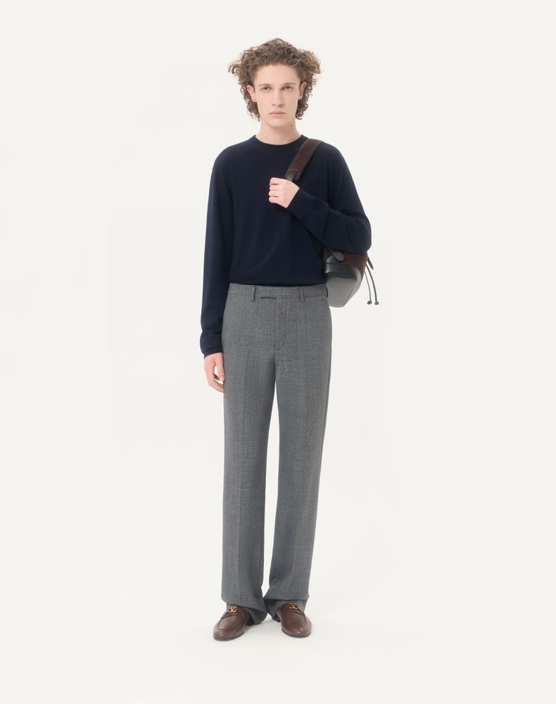 Valentino Wool Jumper With Vlogo Embroidery Man Navy Xl