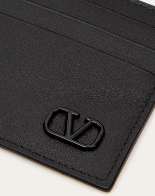 Vロゴ シグネチャー カードホルダー for メンズ インチ ブラック Vロゴ シグネチャー カードホルダー for メンズ インチ ブラック