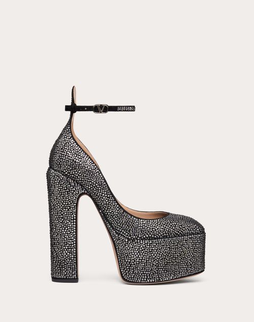 Valentino Garavani - Valentino Garavani Tan-go Pump With Crystals 155mm - Black - Woman - Woman Sale