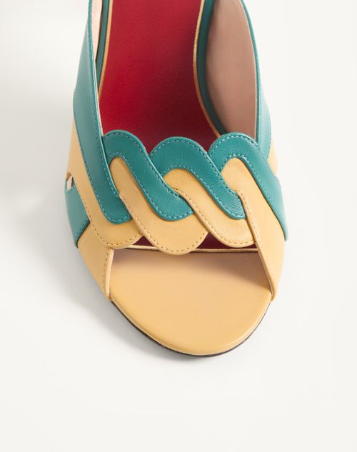 Valentino Garavani - Éoline Kidskin Slide Sandal 105mm - Green/ochre - Woman - Sandals