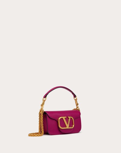 Valentino Garavani - Locò Small Shoulder Bag In Calfskin - Rose Violet - Woman - Valentino Garavani Loco