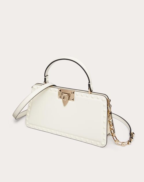 Rockstud Calfskin Handbag for Woman in Ivory | Valentino US