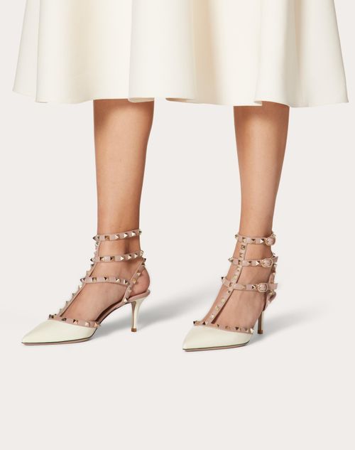 Rockstud Caged Pump 65mm for Woman in Ivory/poudre | US