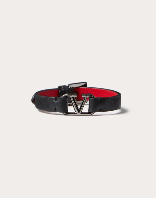 Valentino Garavani VLogo Signature reversible leather bracelet - Black