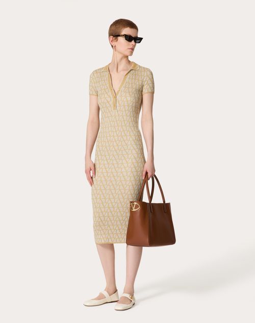 Valentino - Toile Iconographe Lurex And Jacquard Dress - Gold - Woman - Dresses