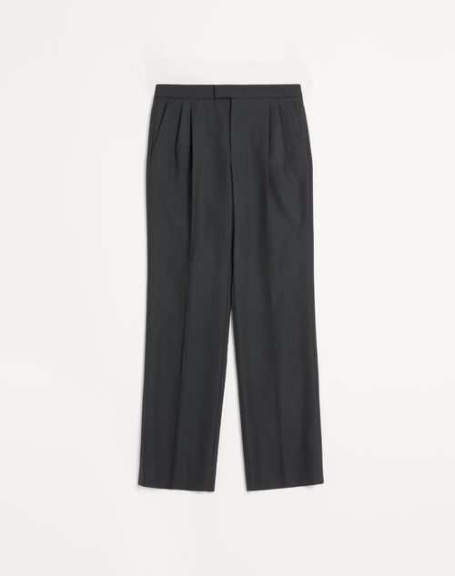 Valentino - Wool Gabardine Pants - Anthracite - Man - Pants And Shorts