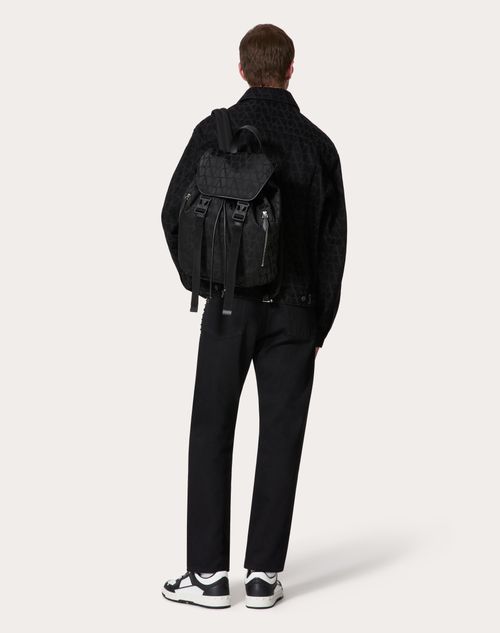 Valentino Garavani - Black Iconographe Nylon Backpack - Black - Man - Bags