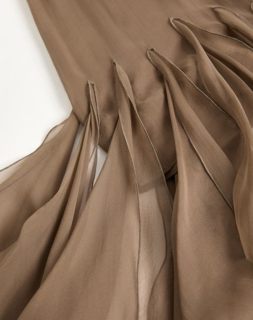 Valentino - Asymmetrical Chiffon Skirt - Military Green - Woman - Skirts