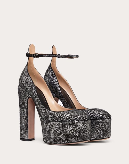 Valentino Garavani - Valentino Garavani Tan-go Pump With Crystals 155mm - Black - Woman - Pumps