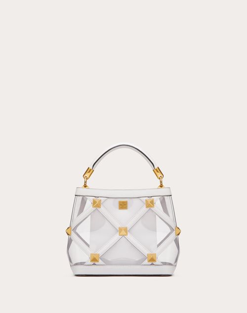 Valentino Garavani - Small Roman Stud Handbag In Polymer Material - Transparent/optical White - Woman - Woman Bags & Accessories Sale