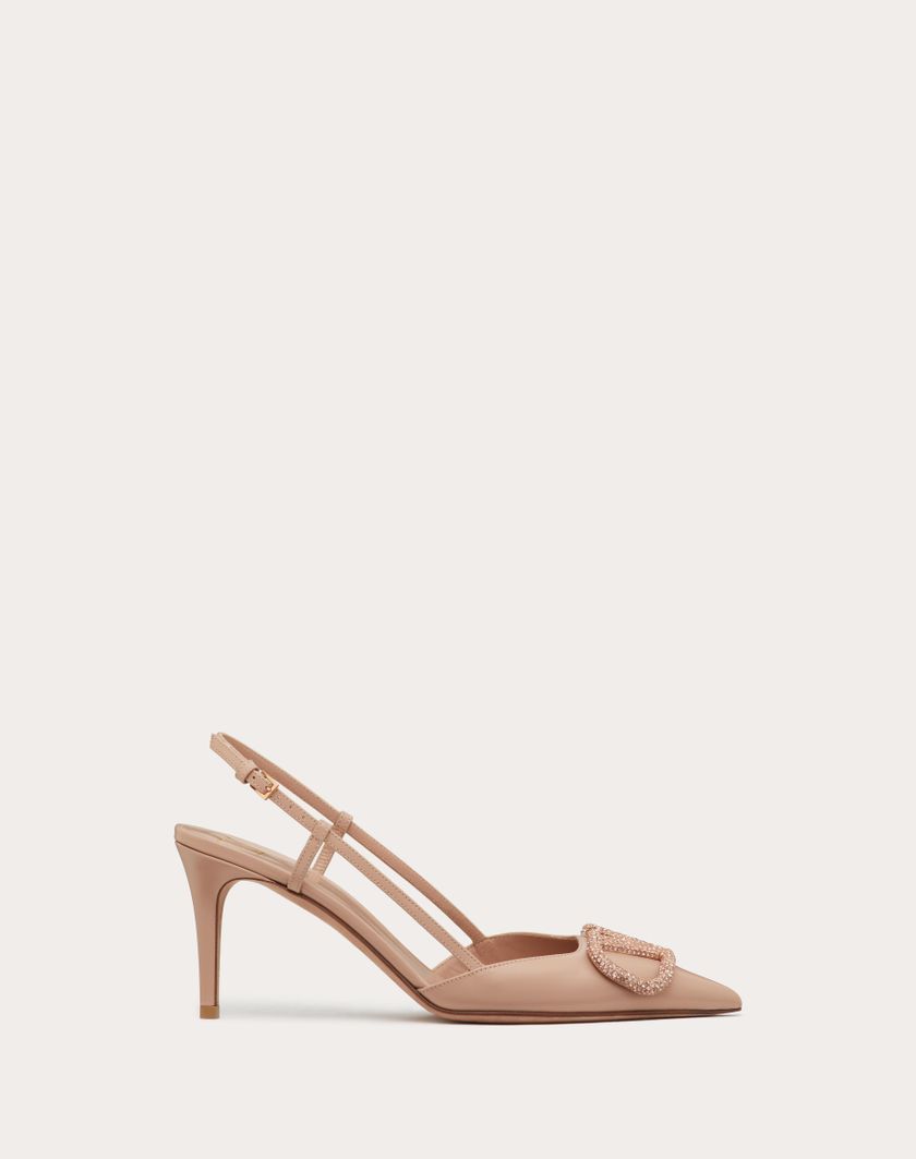 Valentino Handbags Décolleté Slingback Vlogo Signature In Vitello 80mm per Donna in Rose Cannelle | Valentino IT