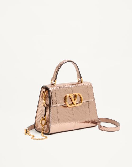 Valentino Garavani - Valentino Garavani Vsling Small Handbag In Laminated Elaphe - Pink - Woman - Top Handle Bags