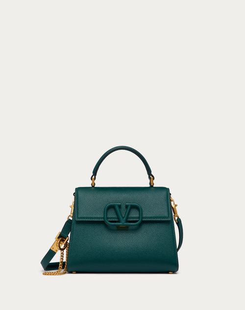 Valentino Garavani - Small Vsling Grainy Calfskin Handbag - English Green - Woman - Top Handle Bags