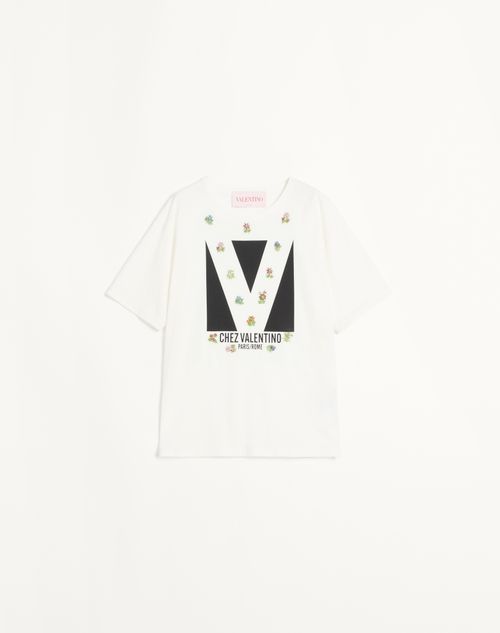 Valentino - Jersey Cotton T-shirt - Ivory/black - Woman - Tshirts And Sweatshirts