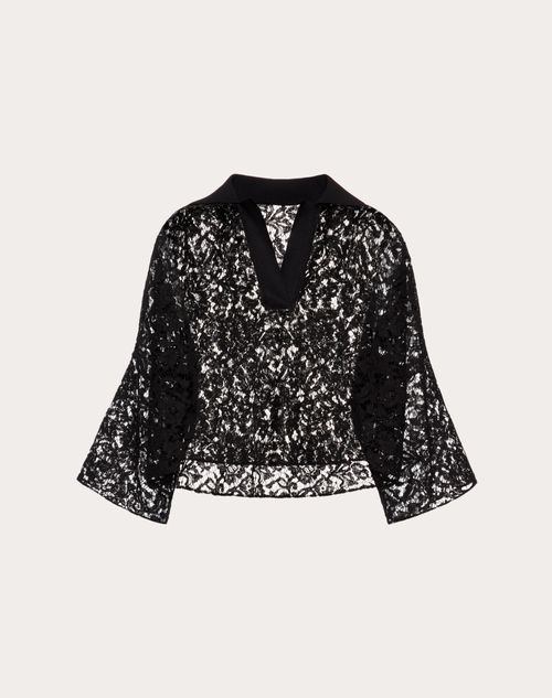 Valentino - Heavy Lace Top - Black - Woman - Woman Ready To Wear Sale