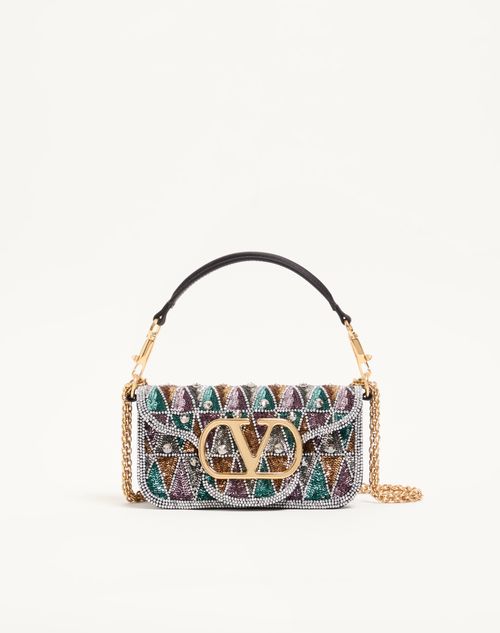 Valentino Garavani - Valentino Garavani Locò Small Embroidered Shoulder Bag - Multicolor - Woman - Shoulder Bags