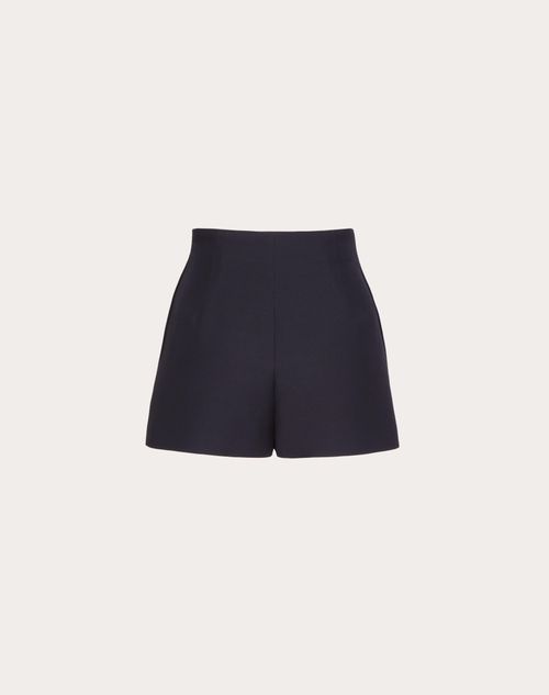 Valentino - Short En Crêpe Couture - Bleu Marine - Femme - Shorts Et Pantalons