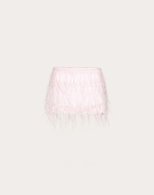 Valentino - Embroidered Organza Mini-skirt - Taffy - Woman - Skirts