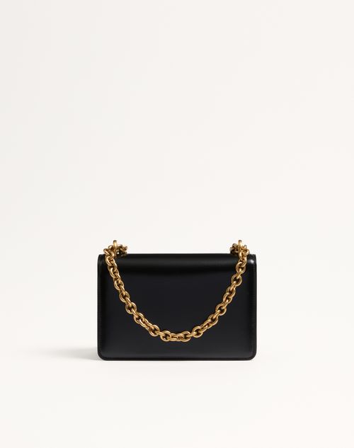 Valentino Garavani - Small Valentino Garavani Vain Shoulder Bag In Shiny Calfskin - Black - Woman - Bags