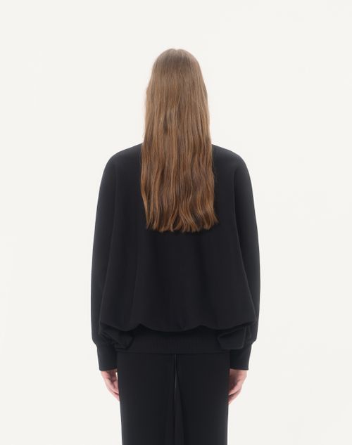Valentino - レース コットンジャージー スウェットシャツ - ブラック - ウィメンズ - Tシャツ & スウェット