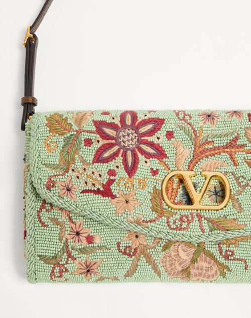 Valentino Garavani - Valentino Garavani Devain Embroidered Small Shoulder Bag - Multicolor - Woman - Shoulder Bags