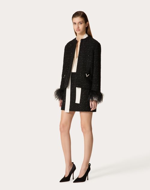Valentino - Glaze Tweed Jacket - Black - Woman - Jackets And Blazers