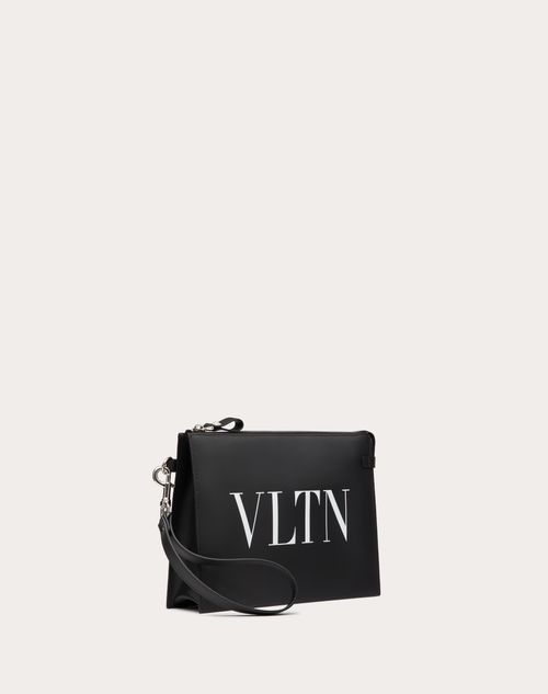 Vltn カーフスキン ポーチ for メンズ インチ ブラック | Valentino JP