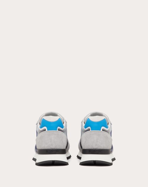 Valentino Garavani - Vlogo Pace Low-top Sneaker In Split Leather, Fabric And Calf Leather - Grey/blue - Man - Man View All