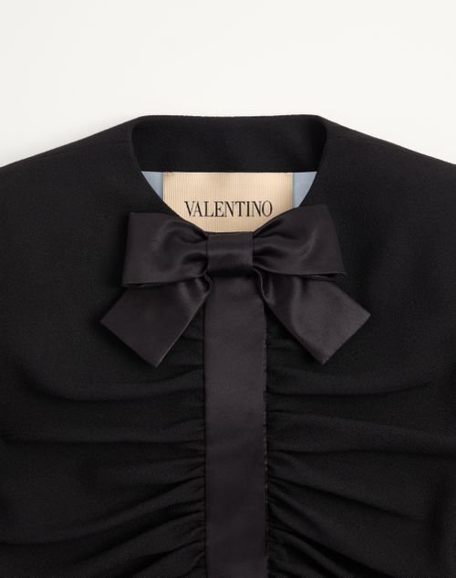 Valentino - Cropped Jacket In Crispy Light Wool - Black - Woman - Jackets And Blazers