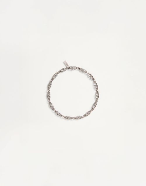 Valentino Garavani - Vロゴ シグネチャー メタル ブレスレット - パラジウム - メンズ - ジュエリー