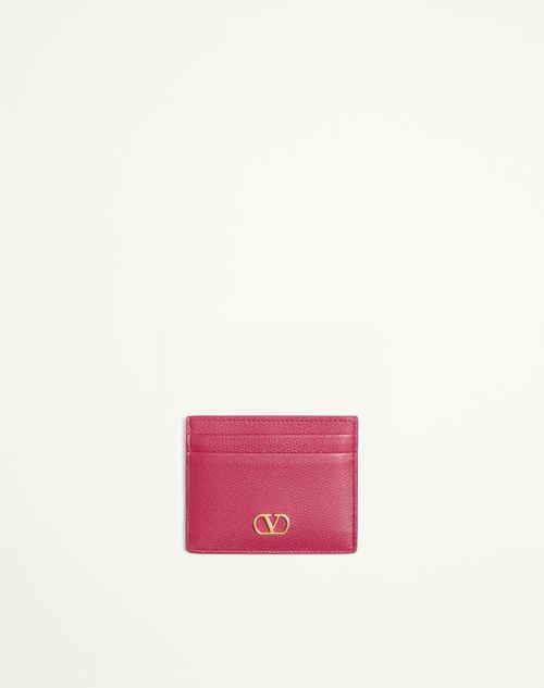 Valentino Garavani - Vlogo Signature Grainy Calfskin Card Holder - Insolent - Woman - Wallets And Small Leather Goods
