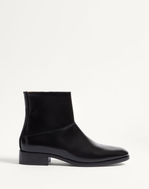 Valentino Garavani - Pat Calfskin Ankle Boot - Black - Man - Fashion Formal - M Shoes