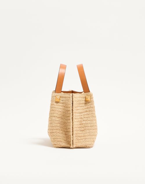 Valentino Garavani - Valentino Garavani Small Raffia Shopping Bag - Natural - Woman - Totes