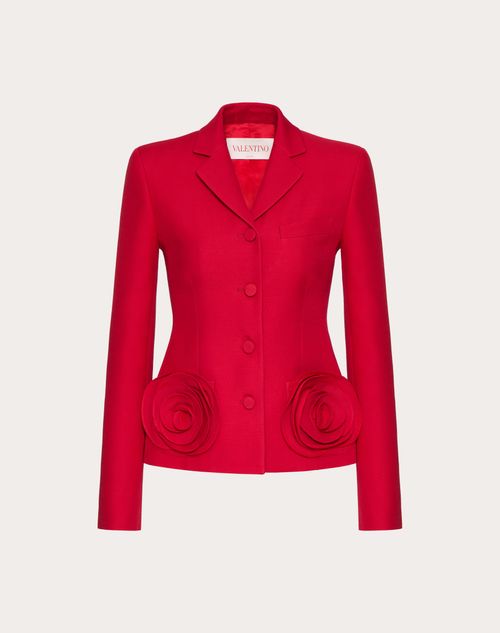 Valentino - Crepe Couture Jacke - Rot - Frau - Jacken Und Mäntel