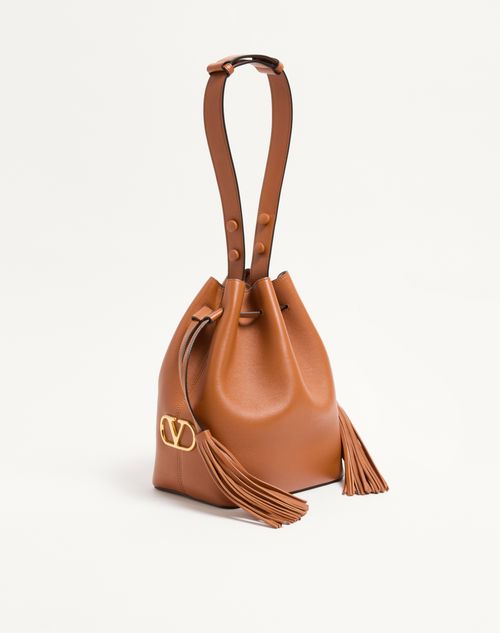 Valentino Garavani - Valentino Garavani So Seau Medium Leather Bucket Bag - Almond - Woman - Woman Bags & Accessories Sale