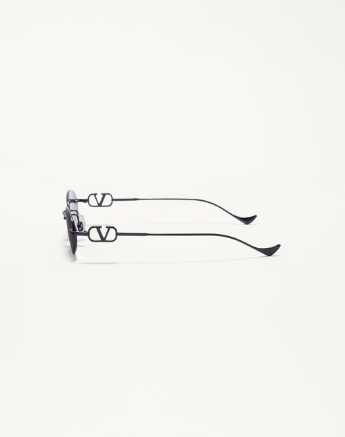 Valentino - Geometric Metal Eyewear - Black/grey - Woman - Eyewear
