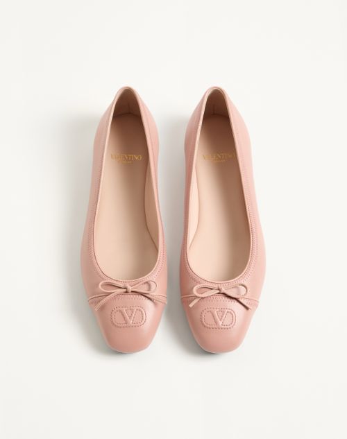 Valentino Garavani - Vlogo Signature Ballerina In Nappa 05mm - Phard - Woman - Ballerinas