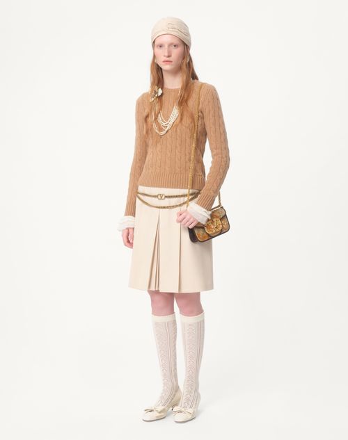 Valentino - Cashmere Jumper - Camel/ivory - Woman - Knitwear
