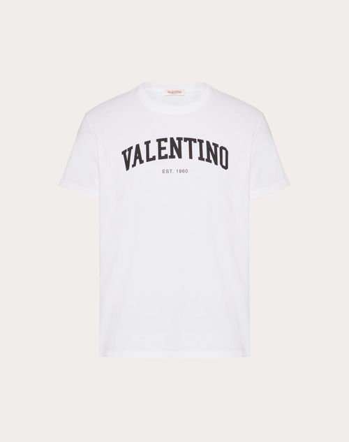 Valentino Print Cotton T-shirt for Man in Green/pink Pp | Valentino US