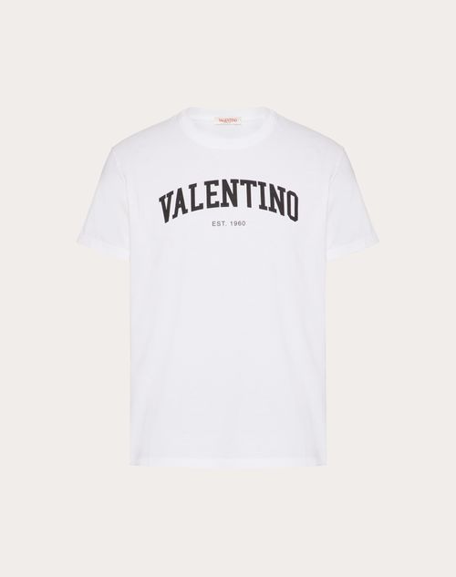 Valentino - Valentinoプリント コットン Tシャツ - ホワイト/ブラック - 男性 - Tシャツ/スウェット
