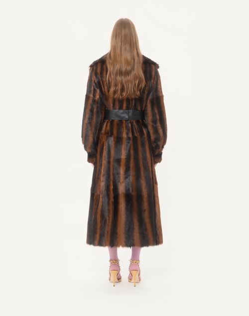Valentino - Goatskin Coat - Chocolate - Woman - Coats And Outerwear